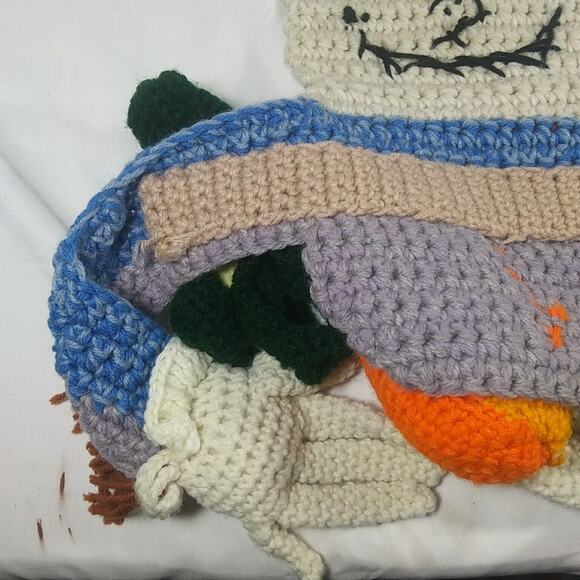 Handmade Crochet Scarecrow Door Wall Hanging Canvas One Of A Kind Art Unique 3D - Picture 13 of 16